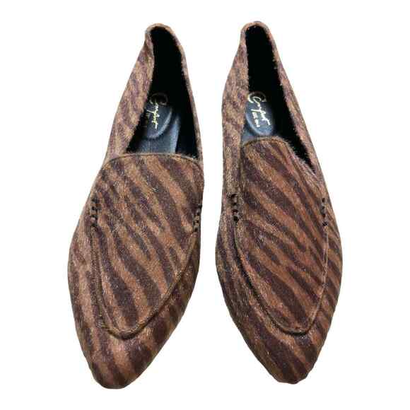 NWT Comfort Plus Animal Print Stripe Pointed Toe Ballet Flat Shoes Size 7 - Picture 1 of 2